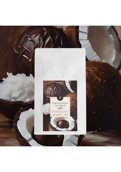 Mim And More Chocolate & Coconut Coffee Çikolata ve Hindistan Cevizi Parçacık Aromalı Kahve Çekirdek Kahve 200 G