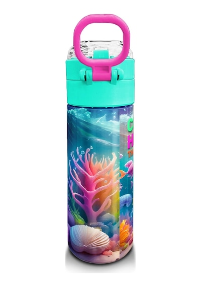 Coral High Kids Denizatı Desenli Pipetli Ve Direkt İçim Çelik Termos 500 Ml 31988 Mor - Lila