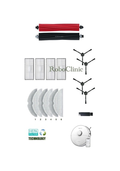 Roborock S8 Sonic Mopping Robot Süpürge Uyumlu Fırça Hepa Filtre Mop Seti-17 Parça