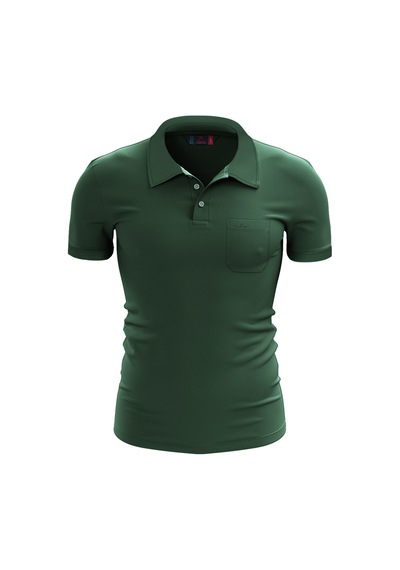 Raru Pamuk Cepli Polo T-shirt Paratus Yeşil Yeşil