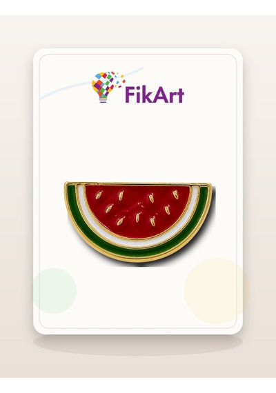 Fikart Hilal Karpuz Dilimi Broş Çok Renkli