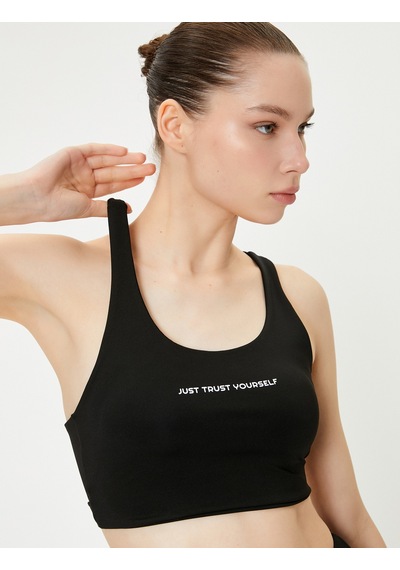 Koton Arkası Pencere Detaylı Sporcu Sütyeni Kaplı Slim Fit U Yaka Baskılı Siyah 4sak30204nk Siyah Koton Arkası Pencere Detaylı Sporcu Sütyeni Kaplı Slim Fit U Yaka Baskılı Siyah 4sak30204nk Siyah