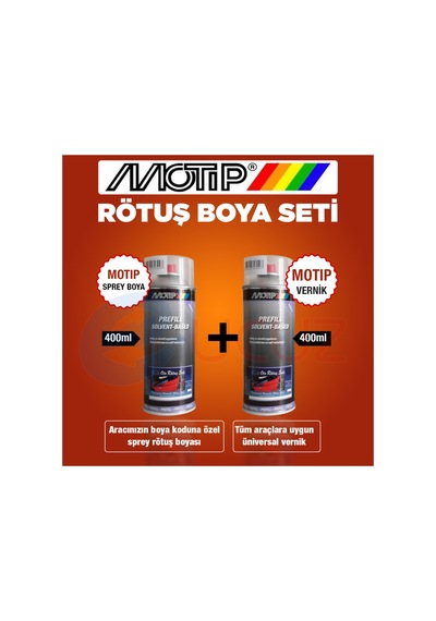Opel Gyn Sedef Beyaz   Motip Sprey Boya Seti (Boya+Vernik) 400ML
