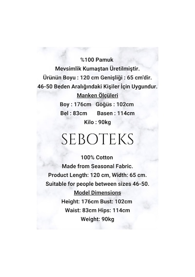 Seboteks %100 Pamuklu Penye Kısa Kol Büyük Beden Anne Geceliği 051 Mavi