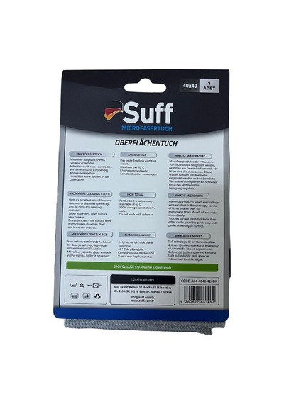 Nilüfer Damalı Mikrofiber Yüzey Temizlik Bezi 40 X 40 Cm, Gri