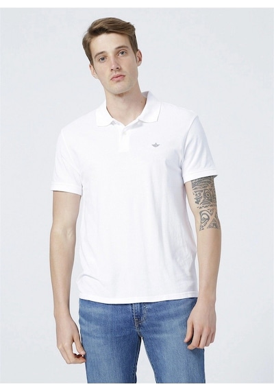 Dockers Erkek Minimalist Polo Yaka Kısa Kol T-shirt - Günlük Kullanım Beyaz