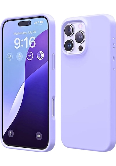 Apple Uyumlu iPhone 16 Pro Max  Silikon Kılıf - Pastel Renk Tonu Esnek Tam Koruma Kapak - Lila