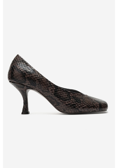 Luvi Shoes Hertz Kahverengi Desenli Kadın Topuklu Ayakkabı