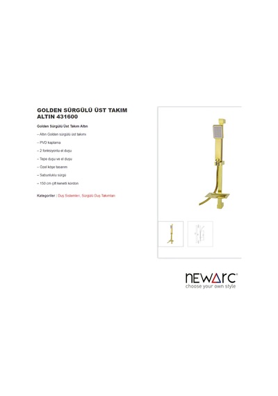 Golden Banyo Üst Takımı 431600 Altın