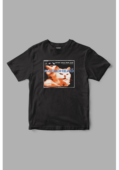Radiohead Cat Baskılı Tişört Siyah