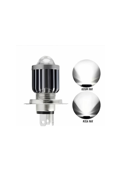 Fiat Tipo 1993-2000 Uyumlu Mercekli Far Ampulü Led Xenon Beyaz Renk Far Şimşek Etkili Csp Led Lamba Uzun Kısa 2 Adet Takım