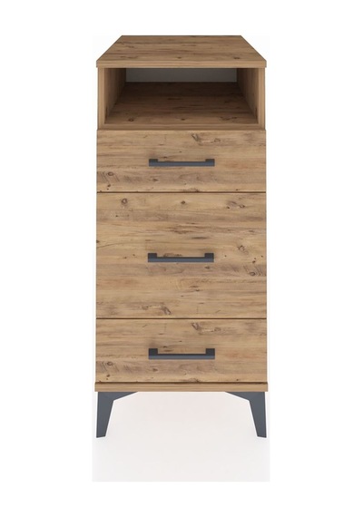 Kronos Komodin Tek Raflı 3 Çekmeceli 44x59x96 Çam-çam Çam