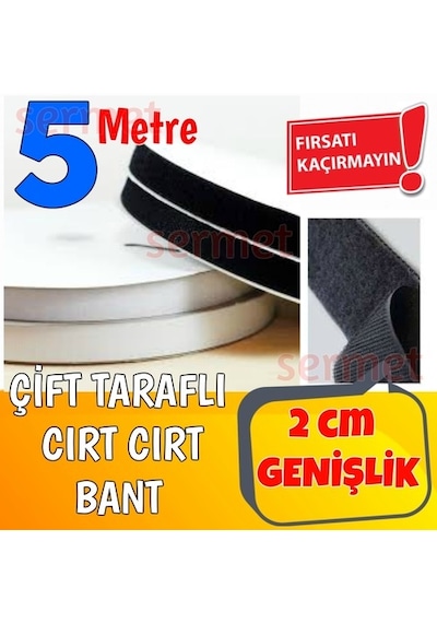 Beyaz 5 Mt-2 Cm Genişlik Kablo Düzenleyici Cırt Cırt Bant