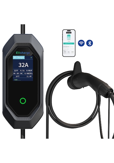 Evcharge 22 Kw Elektrikli Araç Taşınabilir Şarj Istasyonu 32a Tip-2 5x32a 5 Mt Tip2 Mobil Uygulama 22.0 KW