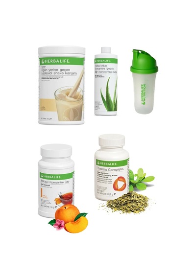 Herbalife Set Vanilya Shake- Aloe Suyu- 50 Gr Şeftali Aromalı Çay- Thermo Complete Ve Shaker