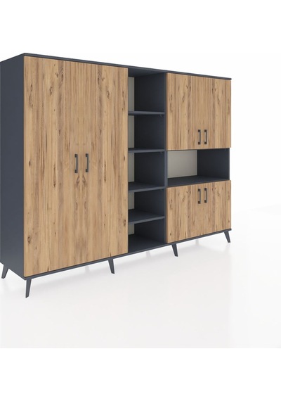 Hyperion Dolap 13 Raflı 6 Kapaklı 220x44x163 Antrasit-çam/antrasit Atlas Çam/antrasıt - Antrasıt Hyperion Dolap 13 Raflı 6 Kapaklı 220x44x163 Antrasit-çam/antrasit Atlas Çam/antrasıt - Antrasıt