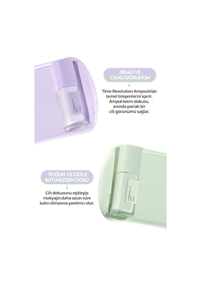 Renk Eşitsizliklerini Nötrleyen Pürüzsüzleştiren Nemlendirici Makyaj Bazı Layering Fit Base Violet