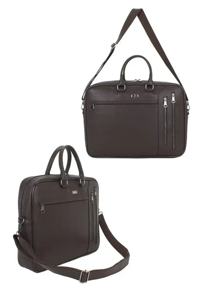 Case Club 17.3 İnç Omuz Askılı Unisex Laptop Evrak Çantası Taba