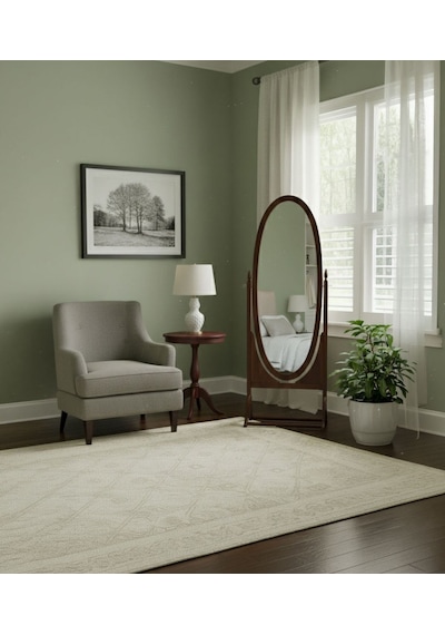 Rivoli Ayaklı Ahşap Oval Boy Aynası 58x165 Ceviz