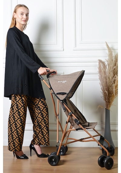 Baston Bebek Arabası Gold-kahve