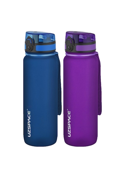 Uzspace 2'li Tritan Matara Seti 800 Ml 14 Farklı Renk Seçeneği Fiftyfifty-3053seta Lacivert - Mor