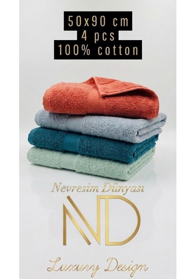 Nevresim Dünyası 50x100 4'lü Havlu Prime 6 Çok Renkli