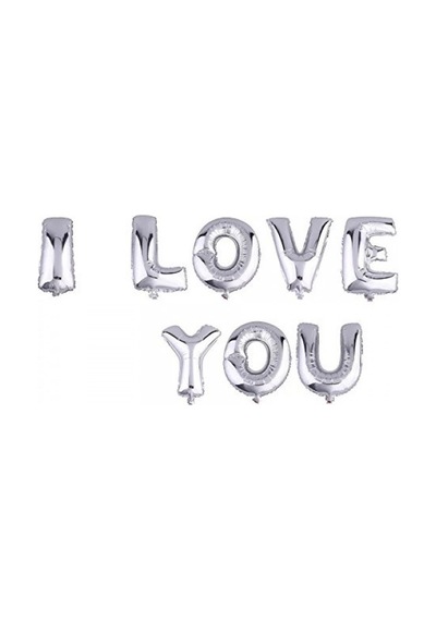 Parti Aksesuar I Love You Folyo Balon Gümüş Renk 35 Cm 001