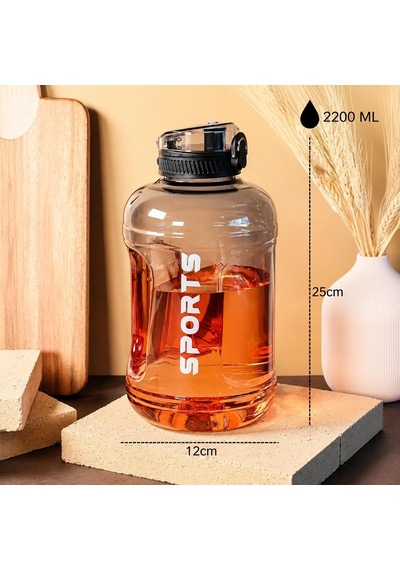 2200 Ml Suluk 2.2 Litre - Kilitli Kapaklı Geniş Hacimli Matara Yeşil Çok Renkli