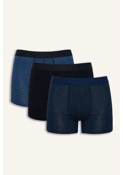 Defacto Regular Fıt Baskılı 3lü Boxer G9372ax26spnv135 Lacivert-nv135