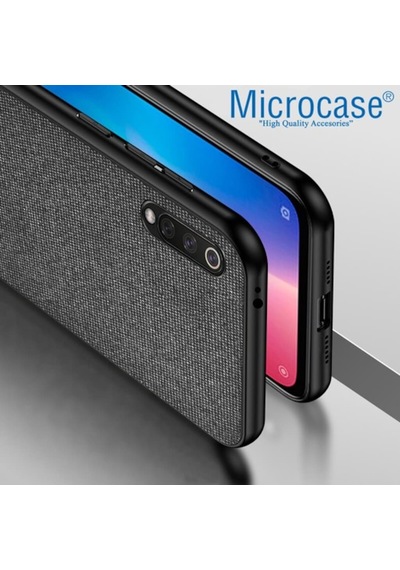 Microcase Xiaomi Mi 9 Lite Fabrik Serisi Kumas & Deri Desen Kilif 377840040