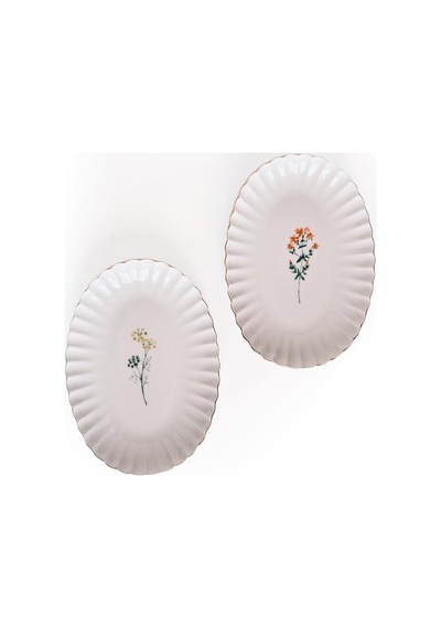 Porselen Tiny 2 Parça 24 Cm Kayık Tabak Açık