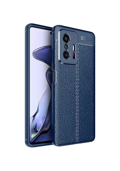 Xiaomi Mi 11t Pro 5g Ile Uyumlu Kılıf Kamera Lens Korumalı Deri Doku Silikon Kapak Case Col25748-lacivert