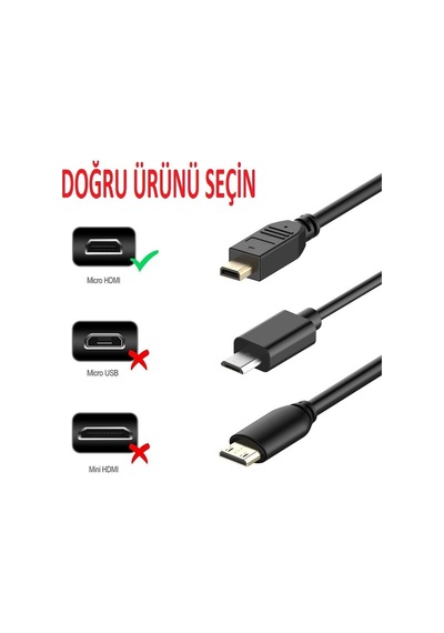 Speeduf 4281 Micro-mikro To Hdmi 1.5 Metre Çevirici Dönüştürücü Adaptör Tv Kablosu Tablet/laptop