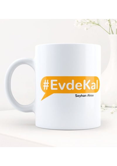 Kişiye Özel Evdekal Hashtag Beyaz Kupa Bardak - 6