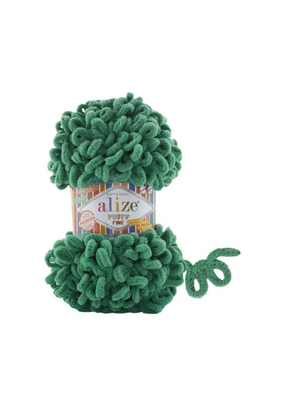 5 Adet Puffy Fine Küçük İlmekli El Örgü Ipliği 5'li Paket 532 Yeşil - 100 Gr. 14.5 Mt.