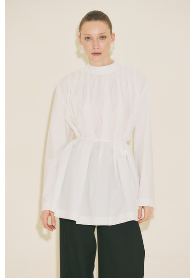 Manuka Pliseli Tunik Ekru Ss26tnk00004-02 Ekru