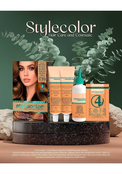 Stylecolor Bitkisel İçerikli Vegan Krem Saç Boyası 7.77 - Mocha Kahve