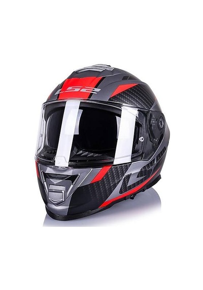 Ls2 Storm 2 Racer Kapalı Motosiklet Kaskı Mat Titanium - Neon Turuncu - Siyah - Kırmızı