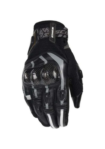 Motoanl Karbon Fiber Koruma Deri Microfiber Eldiven Gri - Siyah