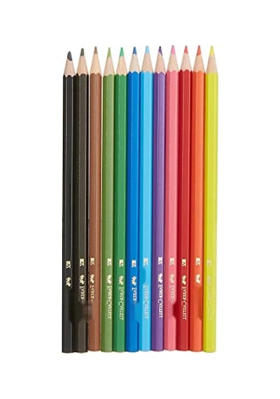 12 Renkli Boya Kalemi Seti, Kırılmaya Dayanıklı Uçlar 124-Pembe