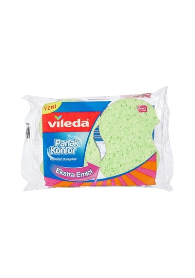 Vileda Konfor Oluklu Sünger, 2'li Paket,parlak Açık Indigo