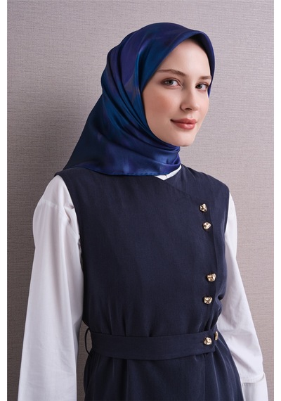 Armine Sura İpek Eşarp 2026-2027 - Sonbahar Kış-asm9606 Lacivert-Mor