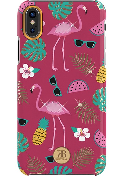 Kingxbar Apple Uyumlu iPhone Xs Max Çiçek Desenli Arka Koruma Kılıf - Şeffaf Şeffaf