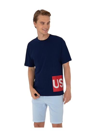 Erkek Comfort Fit Bisiklet Yaka Tişört Lacivert