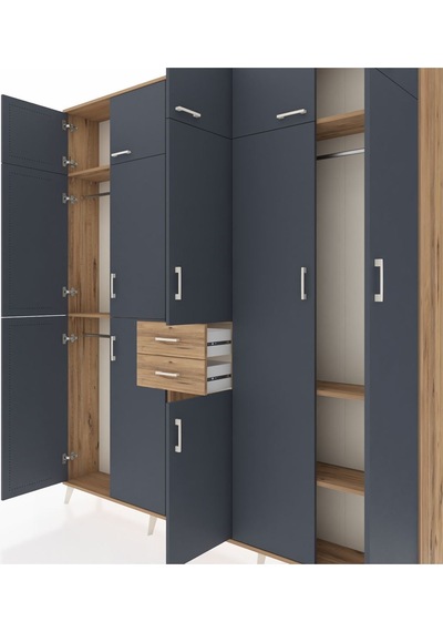 Arges Dolap 10 Raflı 2 Çekmeceli 3 Askılı 220x30x243 Çam-antrasit/çam Antrasıt/atlas Çam Arges Dolap 10 Raflı 2 Çekmeceli 3 Askılı 220x30x243 Çam-antrasit/çam Antrasıt/atlas Çam