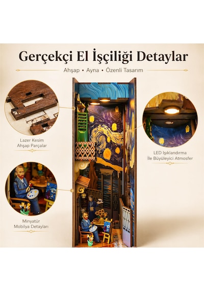Van Gogh Temalı Book Nook Kitap Köşesi Vincent In Dünyası Dıy Maket