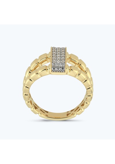 Altınbaş Altın Taşlı Çift Sıra Bombeli Yüzük Ayz0546-y-25982 Çok Renkli