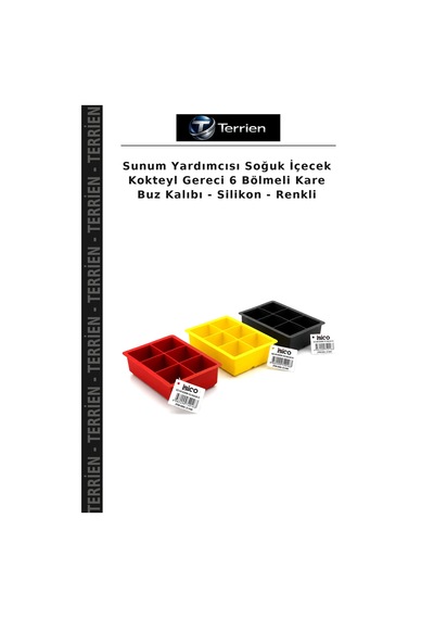 Sunum Yardımcısı Soğuk İçecek Kokteyl Gereci 6 Bölmeli Kare Buz Kalıbı - Silikon - Renkli Çok Renkli