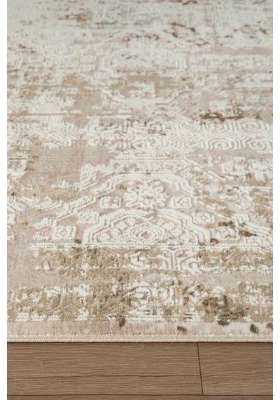 Matris Mı003b Bej Halı Modern Pamuk Taban Akrilik Tozuaz Salon Yatak Odası Koridor Halısı-1331