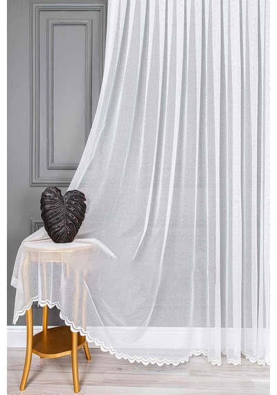 Evdepo Home Kırık Beyaz Ekstraforlu Pilesiz Tül Perde 90 X 200 Cm Genel